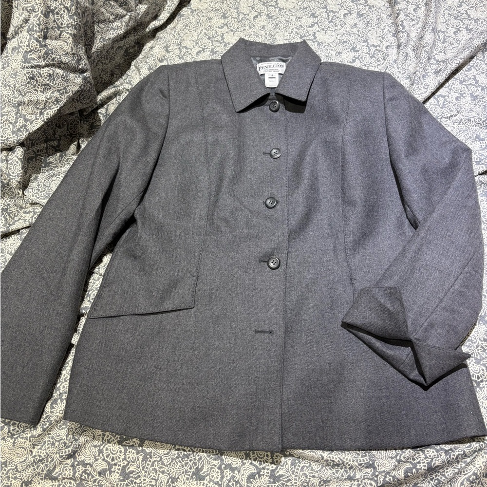 Pendleton grey blazer jacket wool classic 12